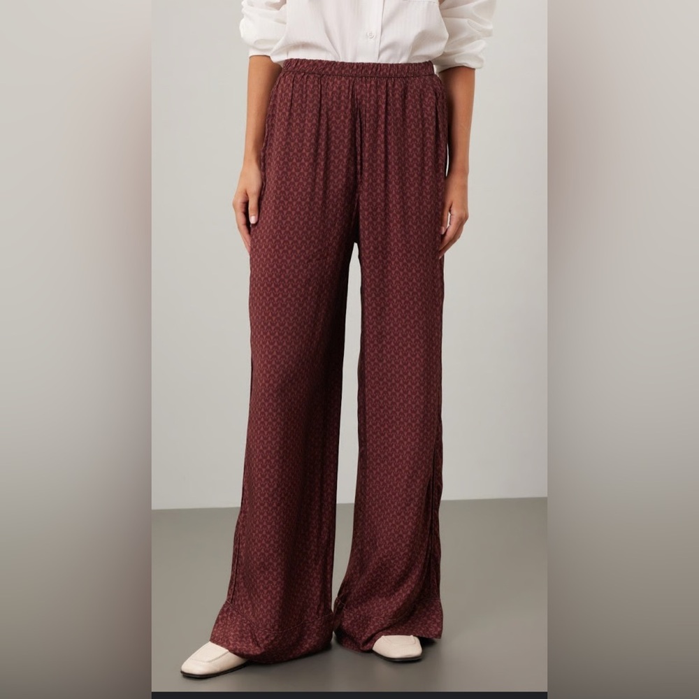 Splendid Lumi Burgundy Wide-Leg Pants